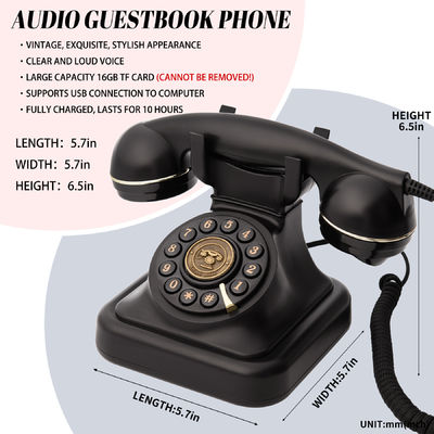 Livre d'invités de téléphone blanc avec accessoires inclus câble USB