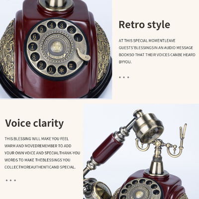 Retro téléphone vocal Livre d'invité Douches de bébé Livre de mariage Messages pour capturer les souhaits