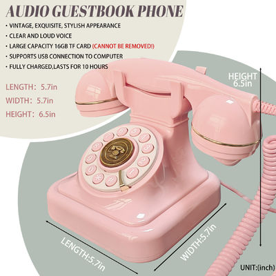 Événement Voix Livre d'invité Mariage Enregistrement en plastique clair Mariage Téléphone Livre d'invité 10h