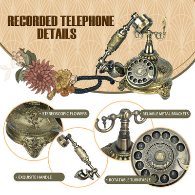 Livre d'invités en bronze Téléphone Antique Audio Livre d'invités Téléphone pour confession