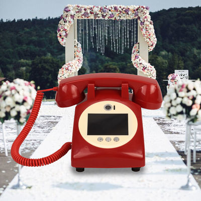 Enregistrement de messages vidéo Livre d'invités Mariage rouge Enregistreur de téléphone pour toute célébration
