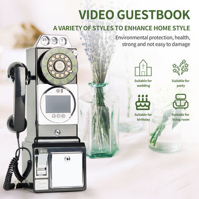 Livre d'invités audio vidéo de mariage rétro personnalisé ABS Banquet en plastique Fête d'invité Bénédiction de l'invité Sign-in Book Message vocal personnalisé
