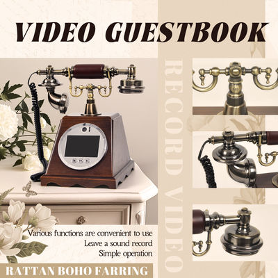 Livre d'invités audio vidéo de mariage rétro personnalisé ABS Banquet en plastique Fête d'invité Bénédiction de l'invité Sign-in Book Message vocal personnalisé