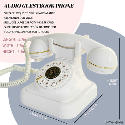 FiayaCom Téléphone de mariage avec livre d'or audio puissant, capacité de stockage illimitée et batterie rechargeable