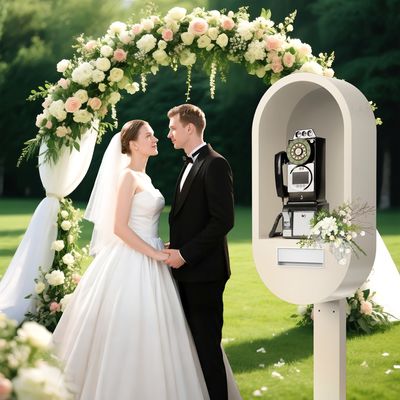 Cabine-téléphonique-blanche-avec-téléphone-livre-d'or-audio