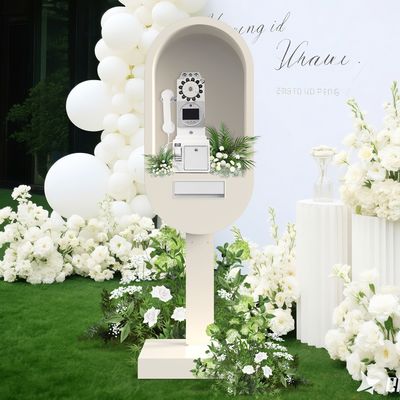 Cabine téléphonique de mariage en métal de qualité supérieure avec système d'enregistrement de livre d'or audio/vidéo