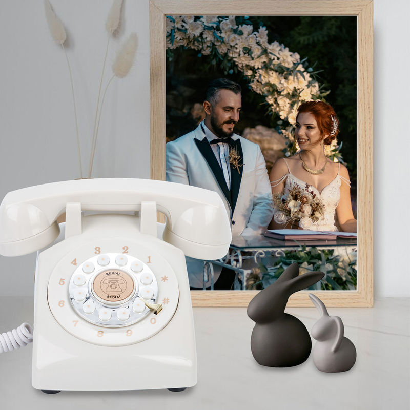 Moments spéciaux Téléphone USB Livre d'invité pour mariage Audio Téléphone Livre d'invité Location Blanc